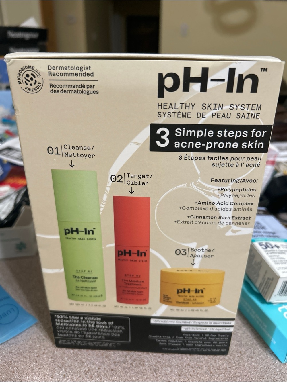 pH-In 3-Step Acne-Prone Skin System - Green, Red, Yellow
